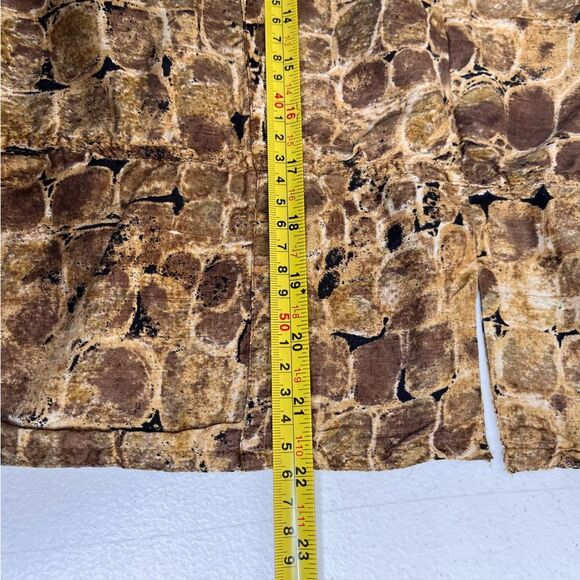Chicos Silk Open Front Animal Print Jacket Long Sleeve Peplum Women Large Browns - Picture 10 of 11